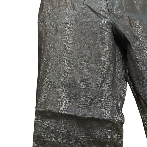 Chicos Size 3 16 Womens So Slimming Girlfriend Coated Silver Gator Ankle Jeans - Picture 7 of 14